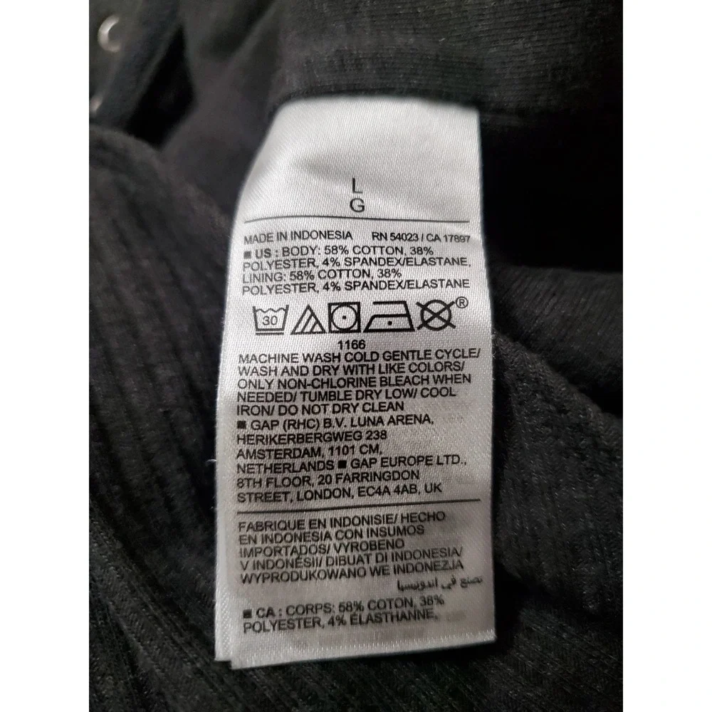 Old Navy Ribbed Square Neck Long Sleeve Bodysuit Dark Gray Size L - Picture 5 of 7